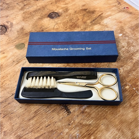 NIB Moustache Grooming Kit made in West Germany - Picture 1 of 3